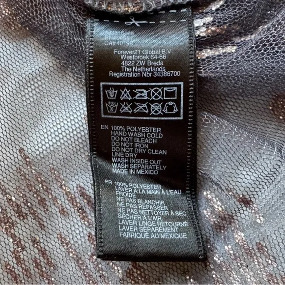 Forever 21 XXI Sheer Glitter Mesh Top - Size Small - Picture 10 of 11